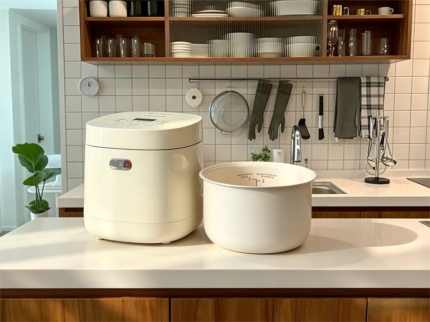 KEECOON 炊飯器 3合 一人暮らし 3合炊き 炊飯器 ミニ 低温調理機能付き 温度調節可能 セラミック内釜 小型