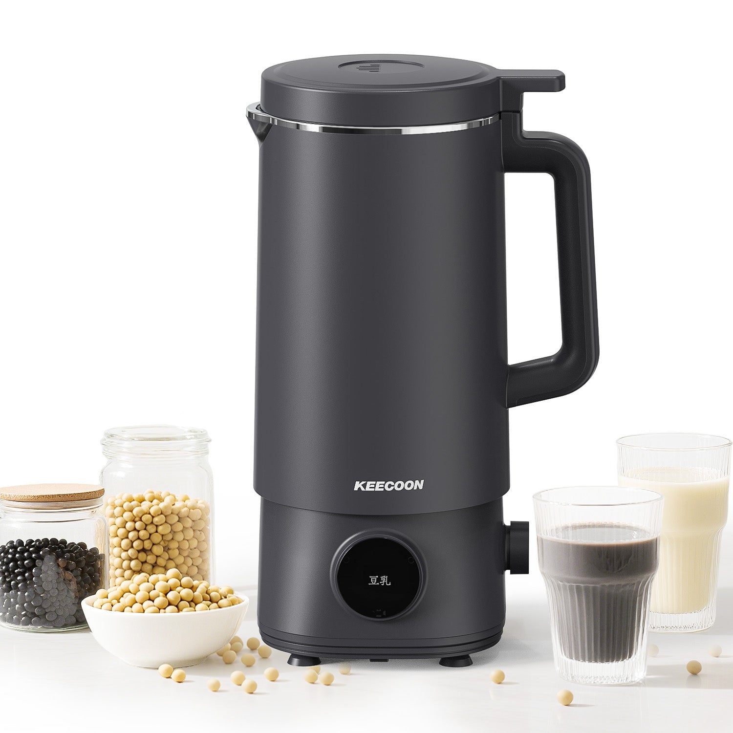KEECOON 豆乳メーカー 自動調理ポット 加熱式ミキサー 大容量1000ml 14モード 全自動 高速高温洗浄 保温12H 濾過不要 操作簡単 レシピ本付 ジュース/離乳食/スープ/お茶