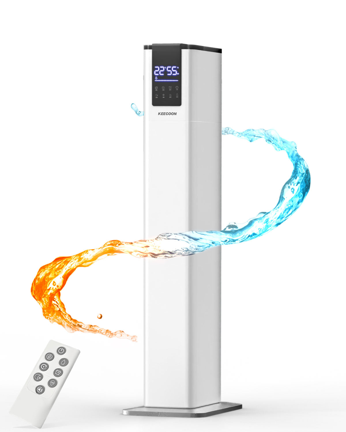 KEECOON 加湿器 大容量13L スチーム式 ハイブリッド 加熱+超音波 アロマ対応 自動湿度調整 上部給水 省エネ 40畳 グレー