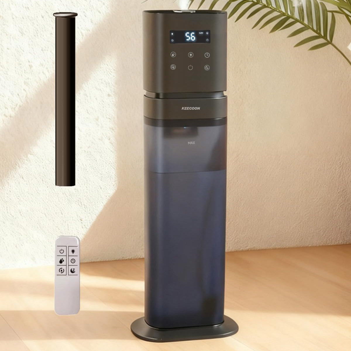 KEECOON 加湿器 大容量 8L 超音波式 業務用 【ESSEでも紹介され】 2025 透明タンク タワー型 業務用加湿器 大型 上から給水 4重除菌