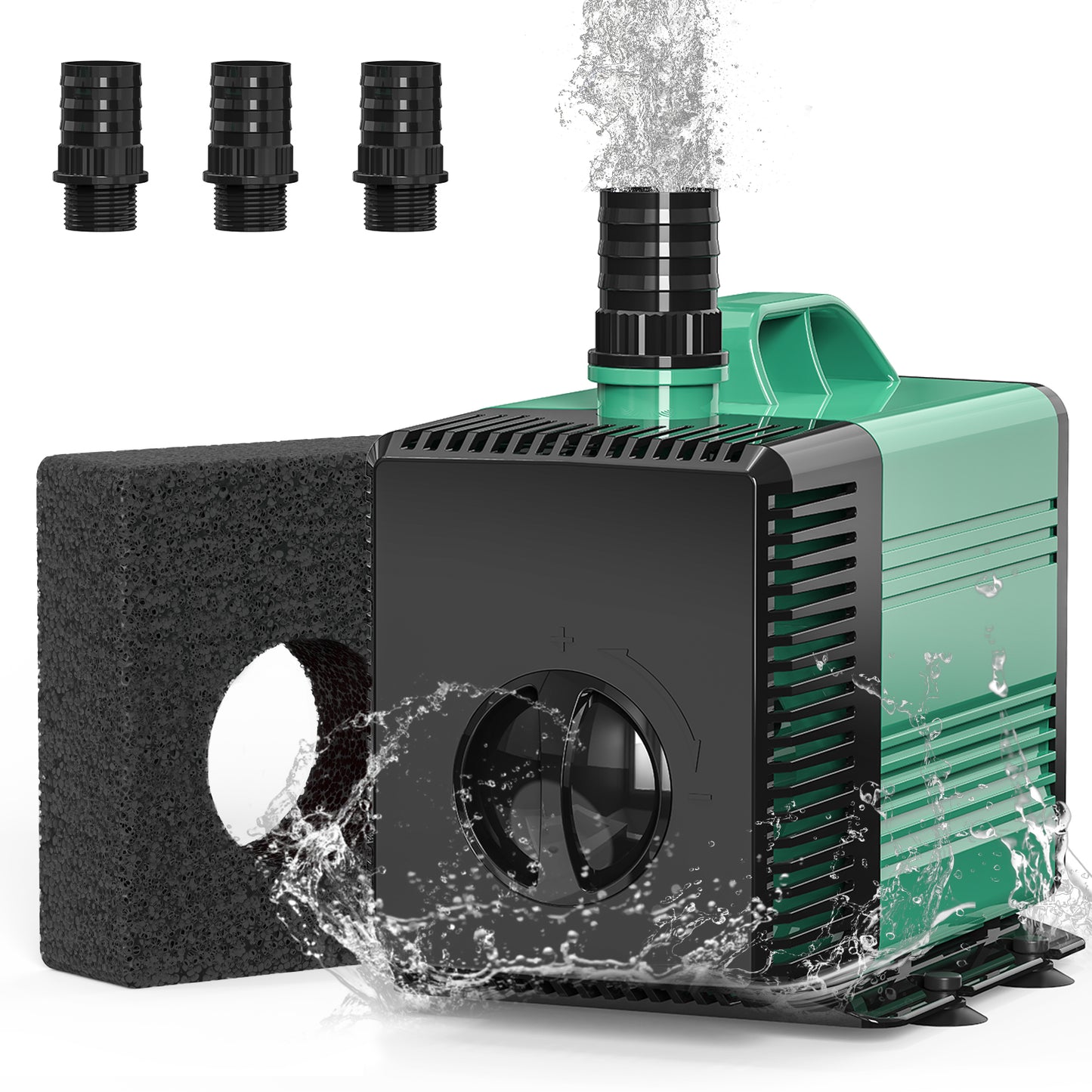 YOKEKON 水中ポンプ 100v 水槽 循環ポンプ 最大吐出量4000L/H 最大揚程4M 70W 清水 海水対応 水陸両用 吸盤付き 内蔵スポンジフィルター 静音 省エネ 電動 給水 排水 水換え 小型 水族館 お風呂 池 水耕栽培 プール いけす 亀の水槽 アクアリウム ウォーターガーデン フォウンテン ガーデン 家庭用 グリーン