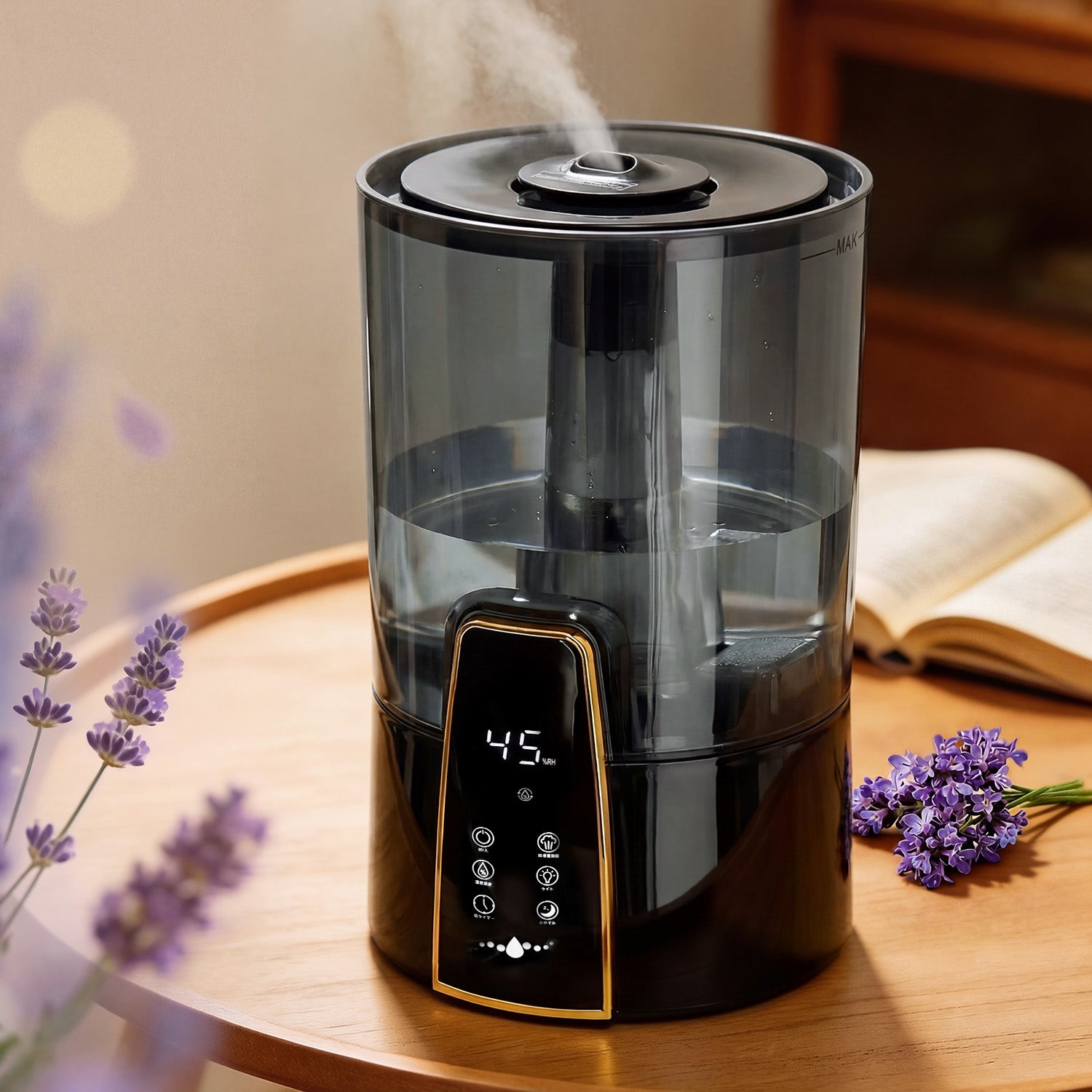 加湿器 大容量 卓上【2026年新登場・3-in-1 アロマ対応】4L 超音波式|22301