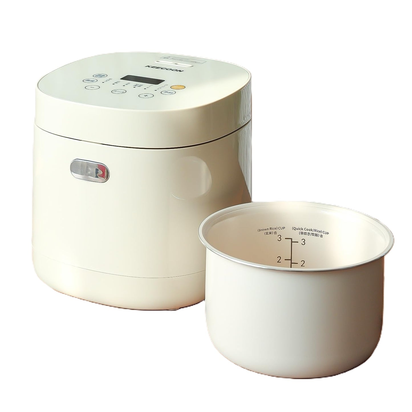 KEECOON 炊飯器 3合 一人暮らし 3合炊き 炊飯器 ミニ 低温調理機能付き 温度調節可能 セラミック内釜 小型