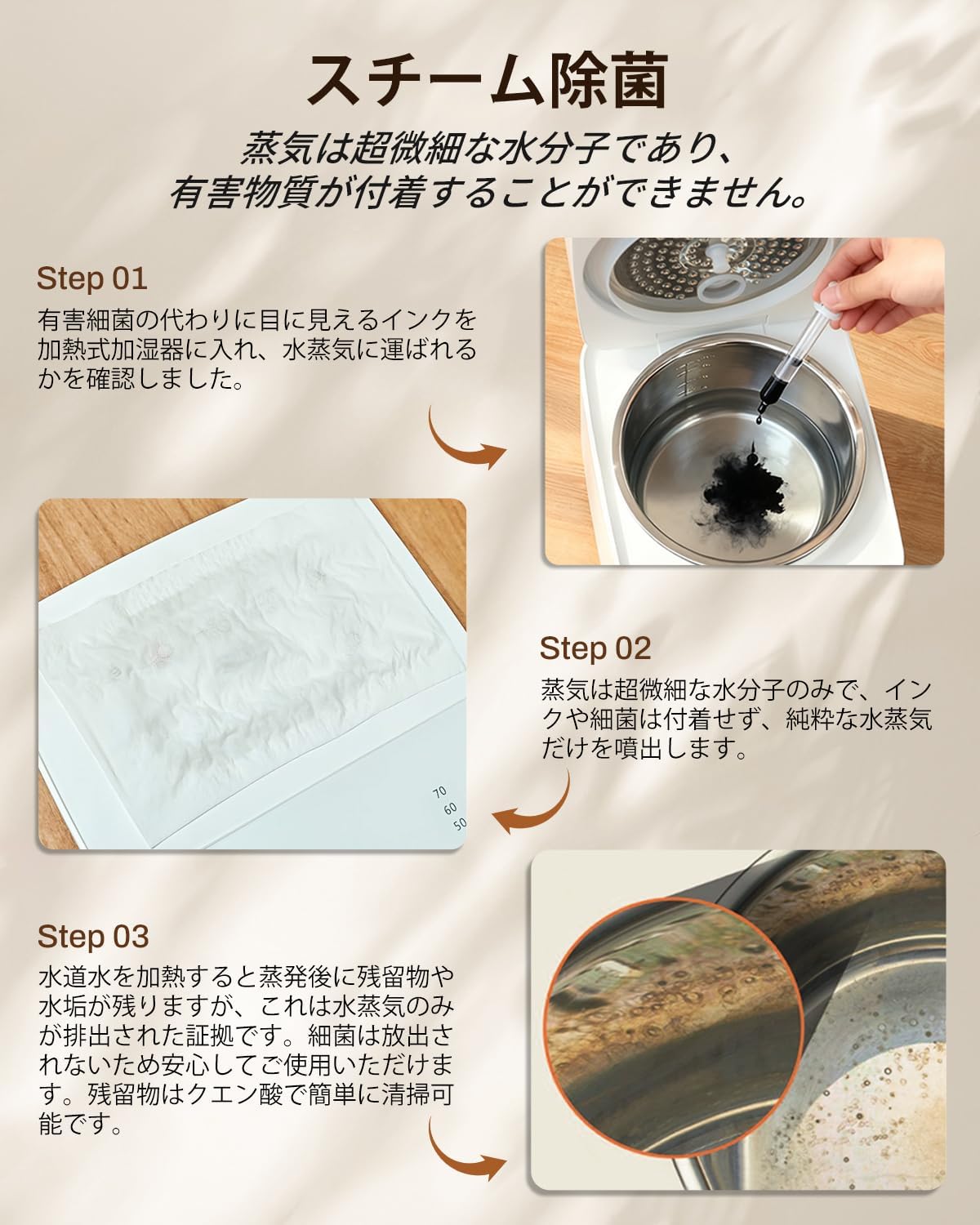 加湿器 スチーム式 加熱式 大容量 加湿 器. 3.3L JSQ-01