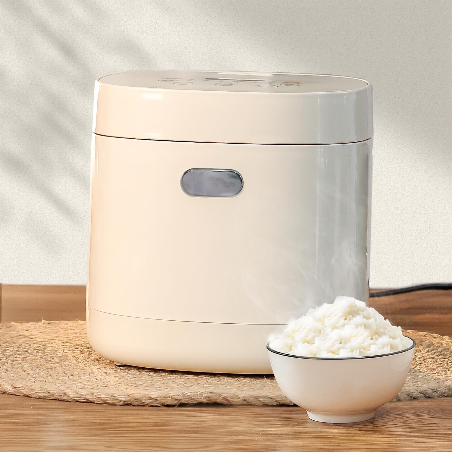 炊飯器 3合 一人暮らし用 低温調理対応 電気鍋 多機能炊飯ジャー 6モード(炊飯/玄米/早炊き/ケーキ/ヨーグルト) 保温 予約 ポータブル ホワイト