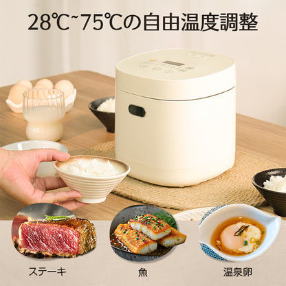 炊飯器 3合 低温調理 炊飯器 一人暮らし 電気鍋 炊飯ジャー 3合炊き ミニ炊飯器 炊飯器 1人用 家庭用 6つのモード(低温調理/炊飯/玄米/早炊き/ケーキ/ヨーグルト) 保温 予約 多機能炊飯器 ポータブル 炊飯器 ホワイト