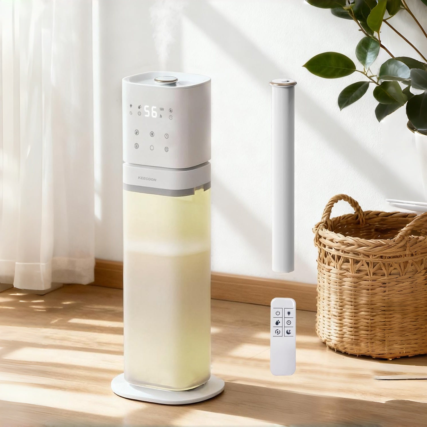 加湿器 大容量 8L透明タンク 業務用 静音 家庭 湿度設定 タイマー ライト付き K20